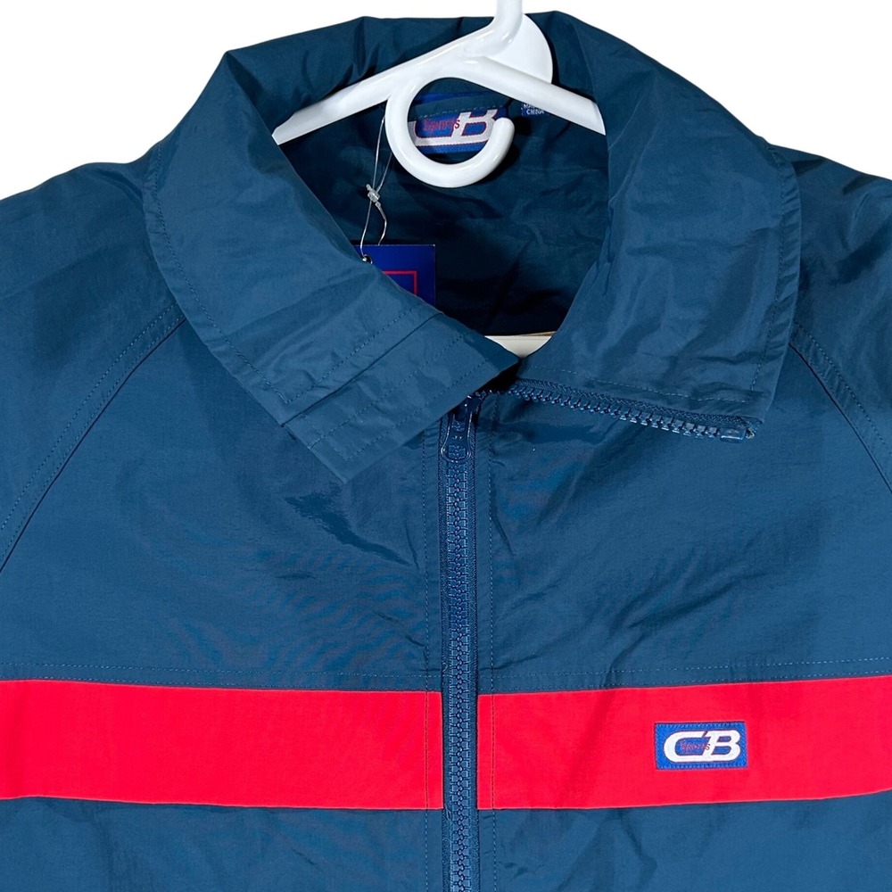CB Sports Womens Navy Blue Red Full Zip Nylon Windbreaker Jacket Size M NEW